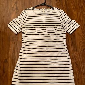 J.Crew white and black striped dress